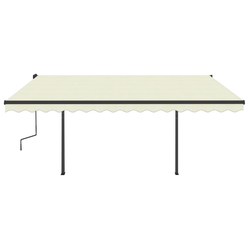 Vidaxl Luifel se puede extender manualmente con LED 4.5x3.5 m de crema