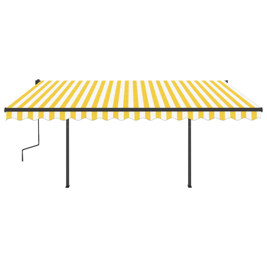 Vidaxl Luifel se puede extender manualmente con LED 4.5x3.5 m amarillo y blanco