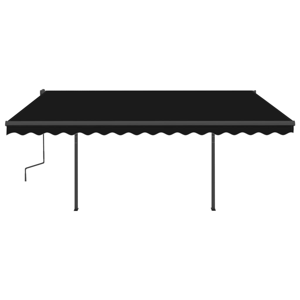 Vidaxl Luifel estendibile manualmente con antracite 5x3,5 M LED
