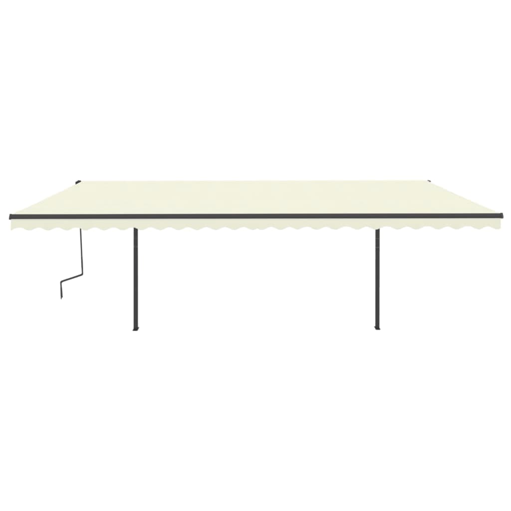 Vidaxl Luifel estendibile manualmente con pali 6x3,5 m crema