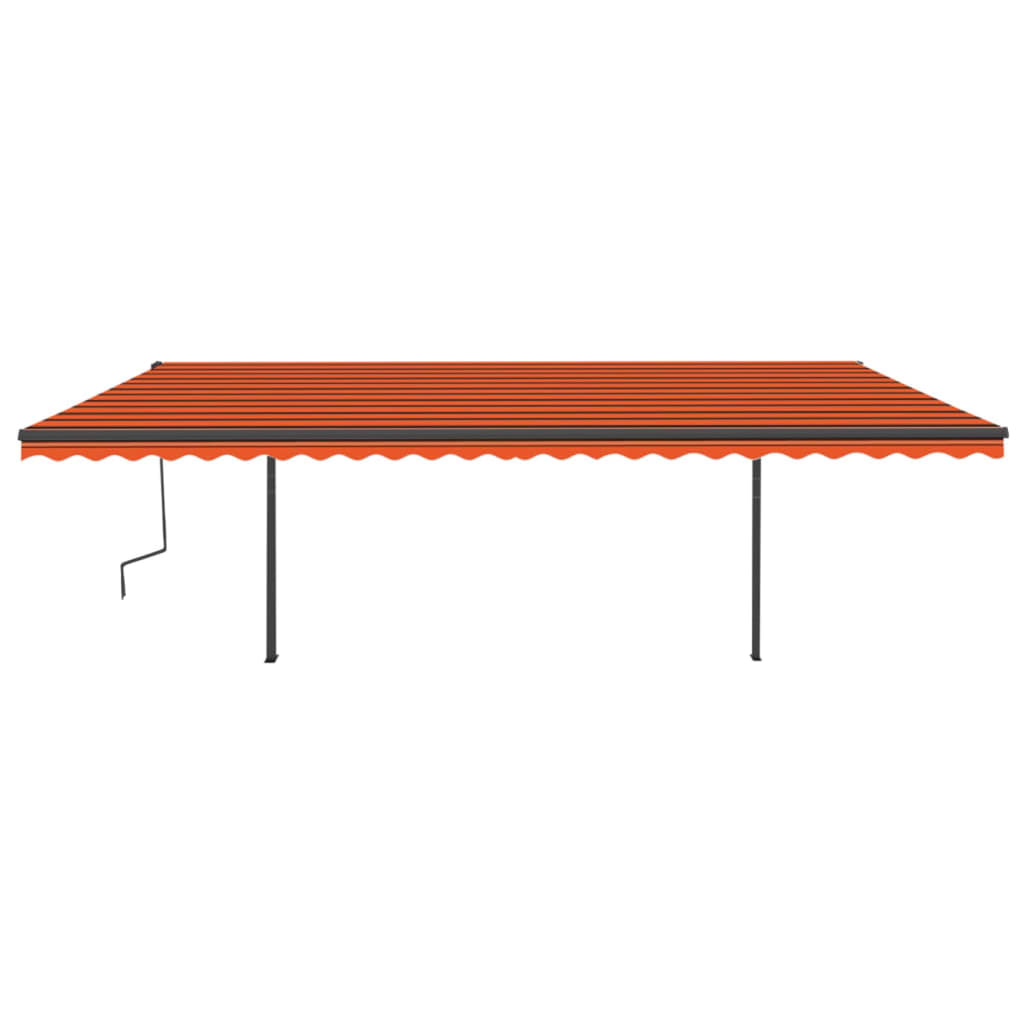 Vidaxl Luifel estendibile automaticamente con post 6x3,5 m arancione marrone