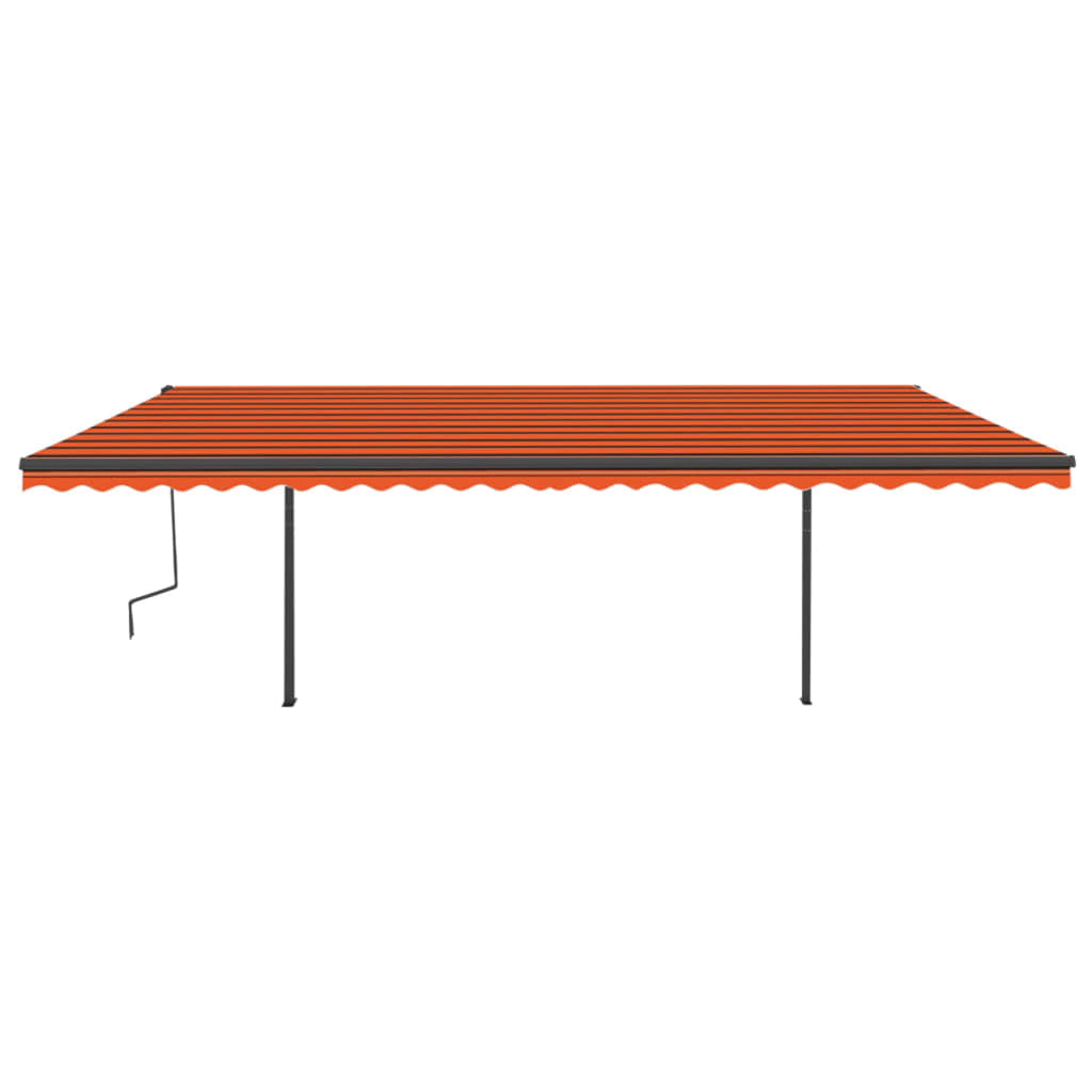 Vidaxl Luifel automático con sensor de LED y viento 6x3.5 m naranja marrón