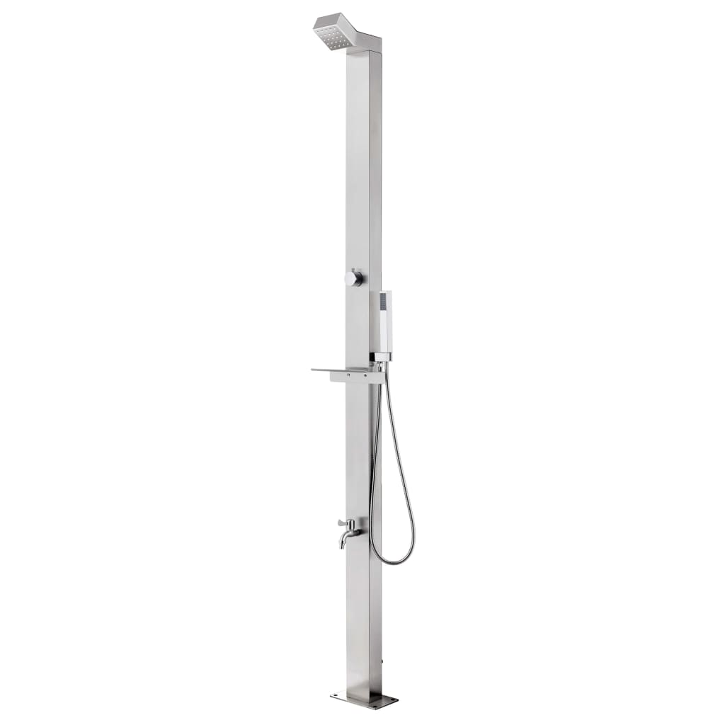 Doccia da esterno Vidaxx con base marrone 225 cm in acciaio inossidabile