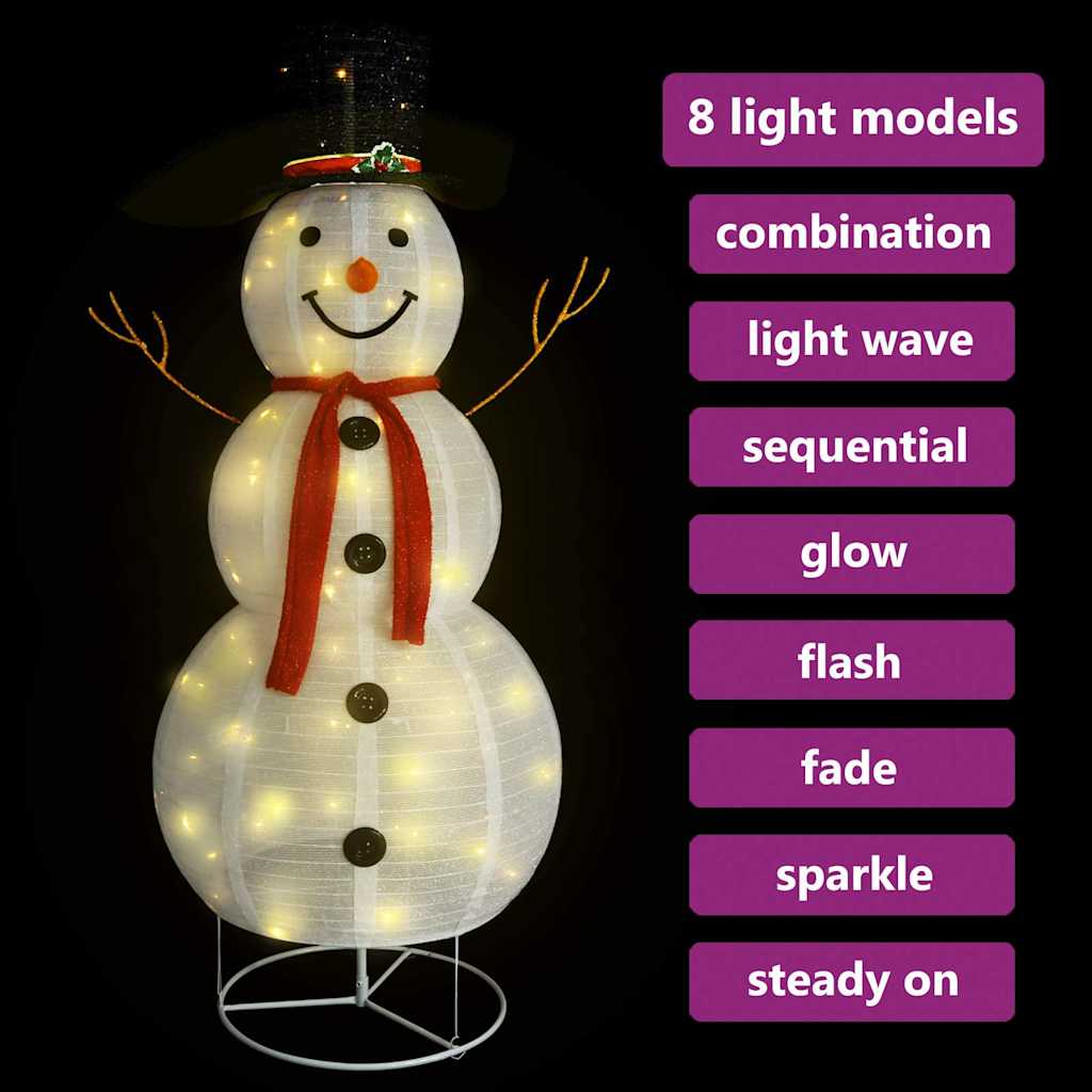 Vidaxl Decorative Snowman LED 180 cm de tela de lujo