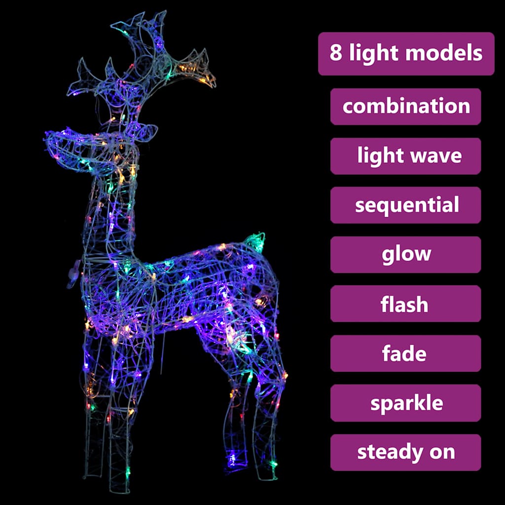 Vidaxl Decoraciones navideñas Reindeer 90 LED 60x16x100 cm acrílico