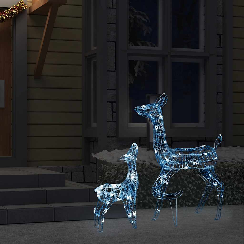 Vidaxl Decoraciones navideñas Familia de renos 160 LED acrílico blanco frío