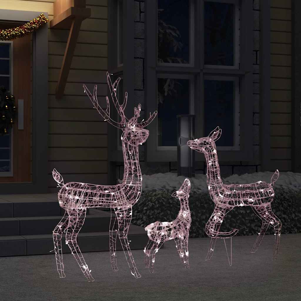 Vidaxl Decoraciones navideñas Familia Reindeer 300 LED ACRYLIC WHITE CALIENTE