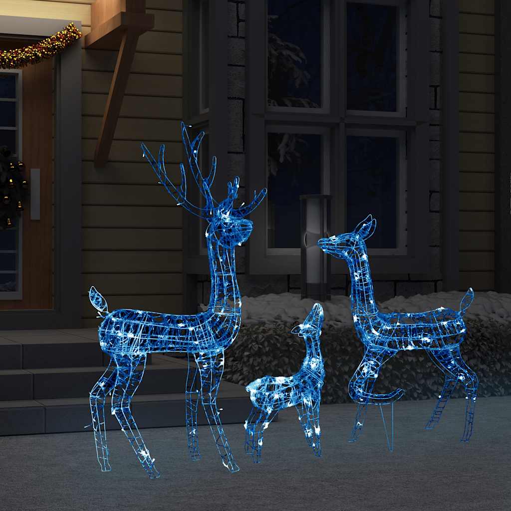 Vidaxl Decoraciones navideñas Familia de renos 300 LED ACRYLIC