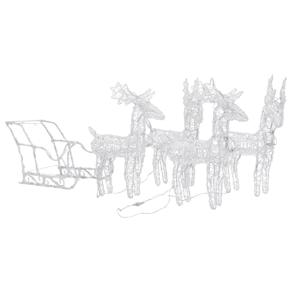 Vidaxl Decoration Reindeer e slitta 280x28x55 cm acrilico