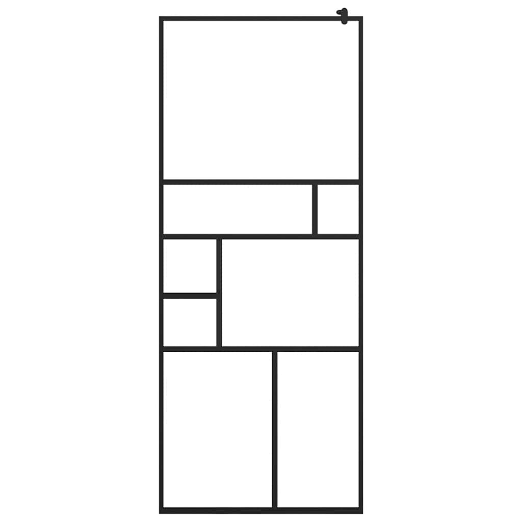 Vidaxl Walk-In Shower Wall 80x195 cm ESG-Glas trasparente e nero