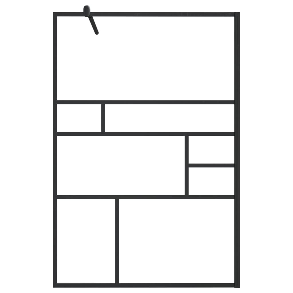 Vidaxl Walk-In Shower Wall 115x195 cm ESG-Glas trasparente e nero
