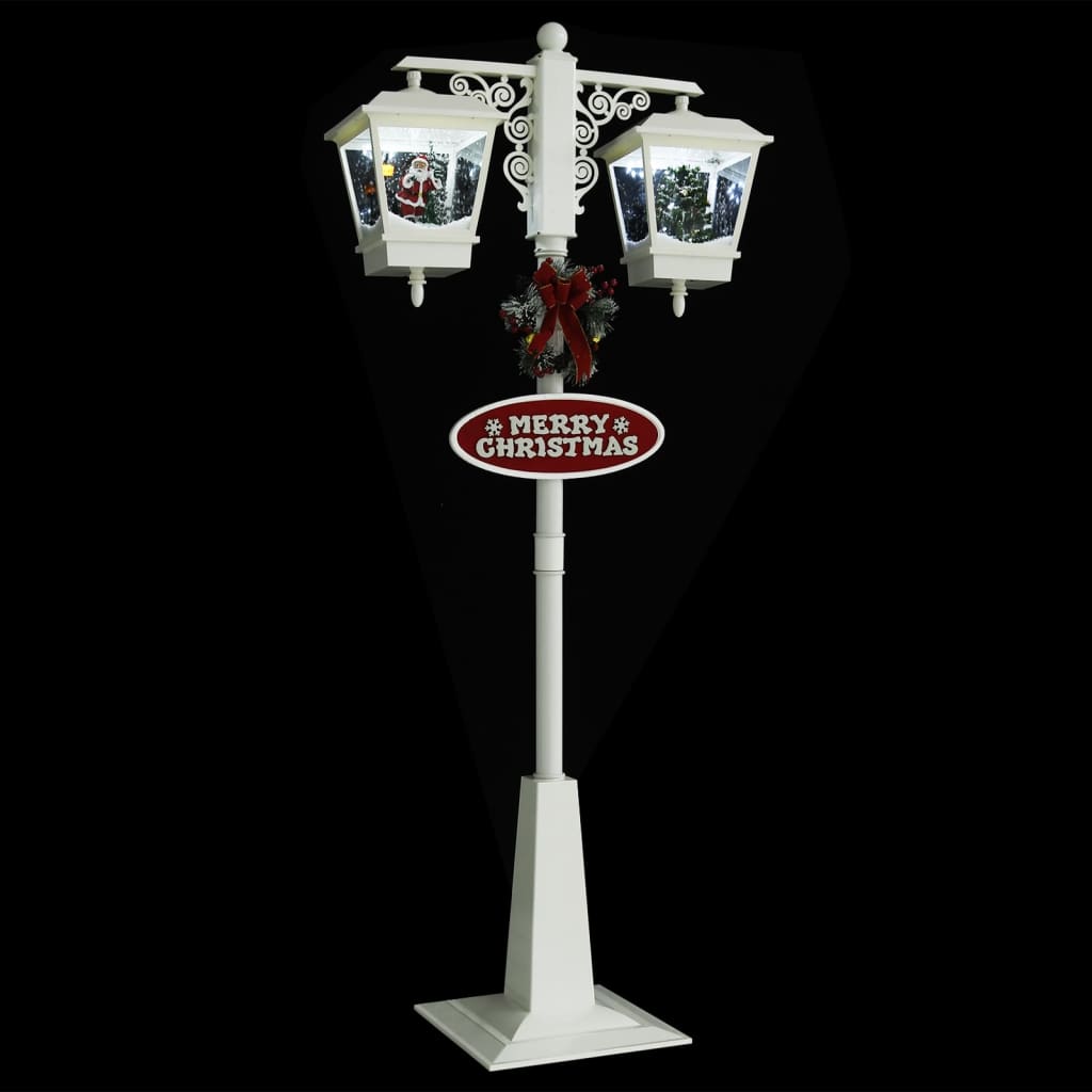 Lampada Vidaxl Straat con Babbo Natale 81x40x188 cm PVC bianco e rosso