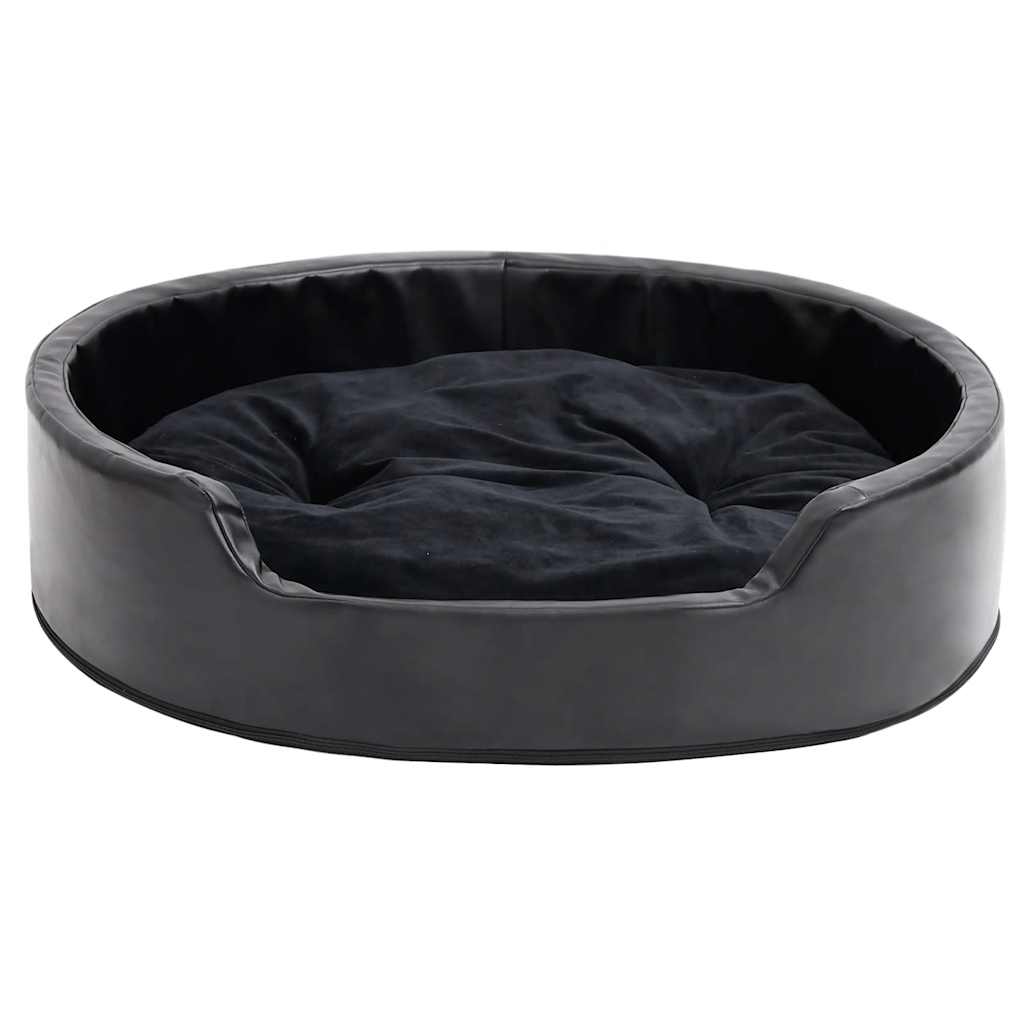 Vidaxl Dog Basket 79x70x19 cm peluche e cuoio artificiale nero