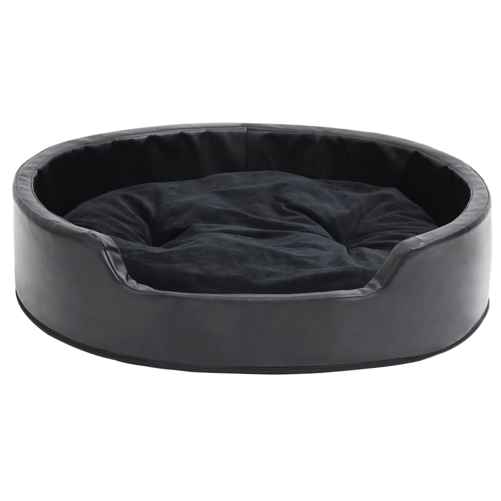 Vidaxl Dog Basket 79x70x19 cm peluche e cuoio artificiale nero