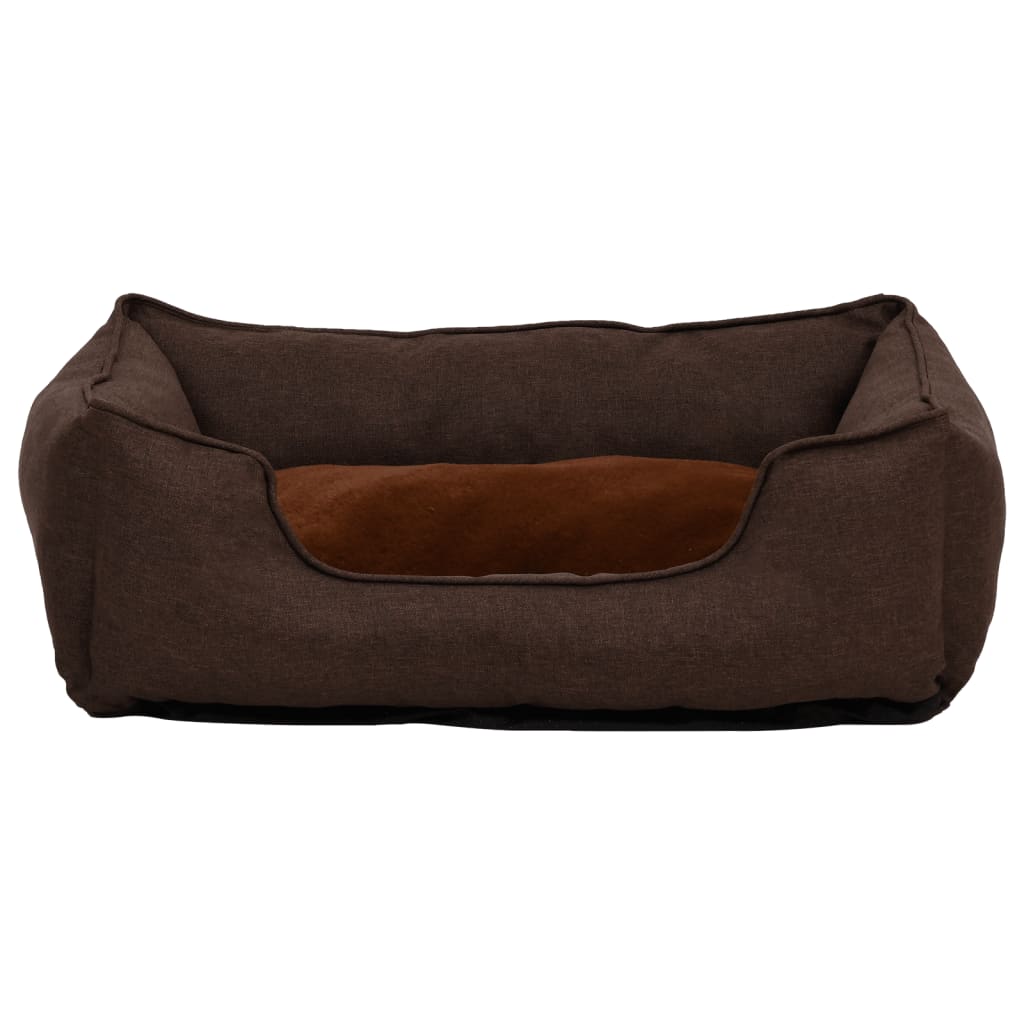 Vidaxl Dog Basked Linen Look 85.5x70x23 cm in pile marrone