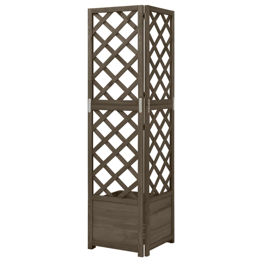 Vidaxl Latwerkplantenbak Corner Model 40x40x150 cm de madera pura gris