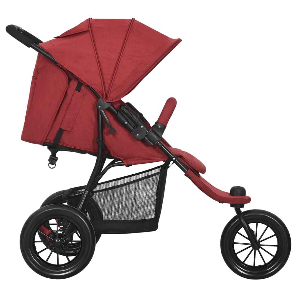 vidaXL Passeggino Acciaio Rosso
