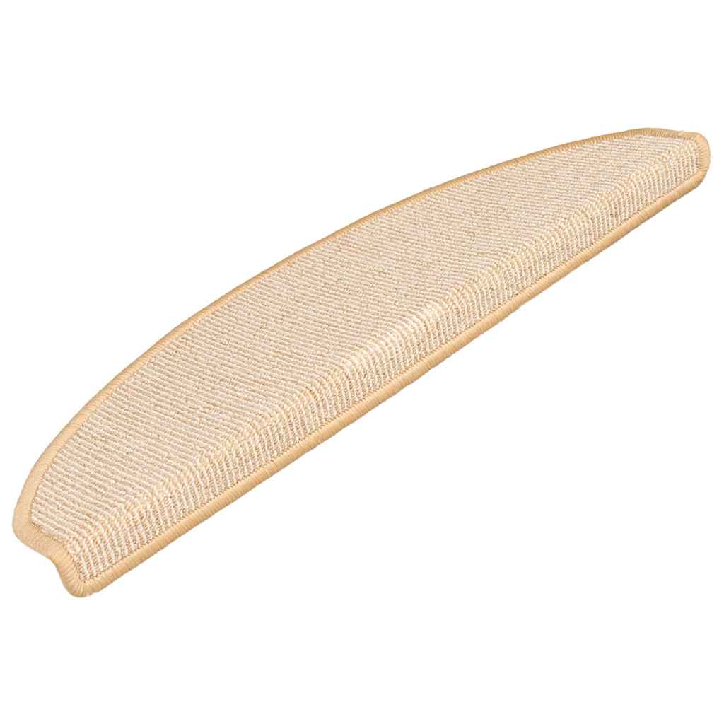 Vidaxl trapmatten 15 st 65x21x4 cm crème halfrond groot