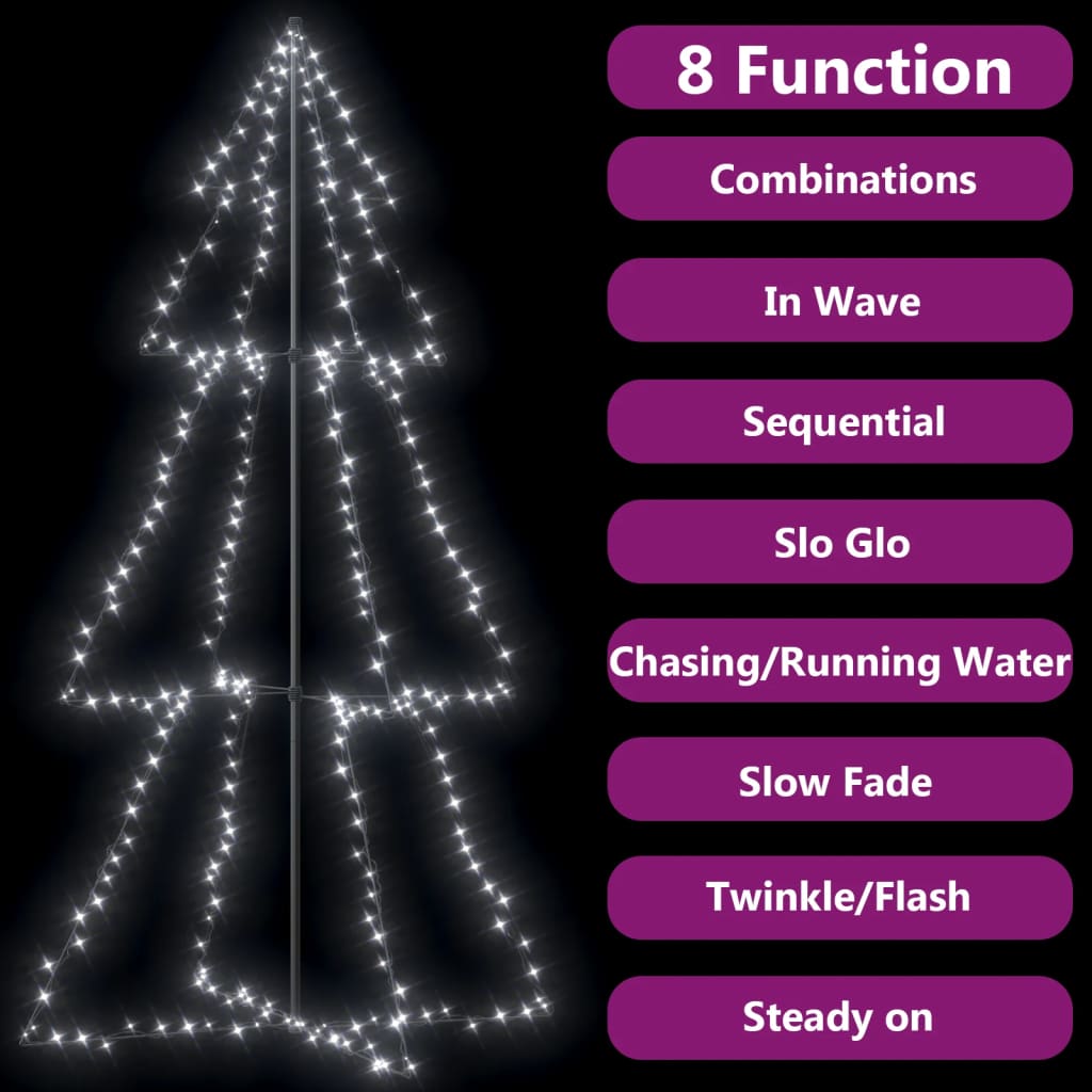 Vidaxl Kegelkerstboom 300 LED all'interno e all'esterno di 120x220 cm
