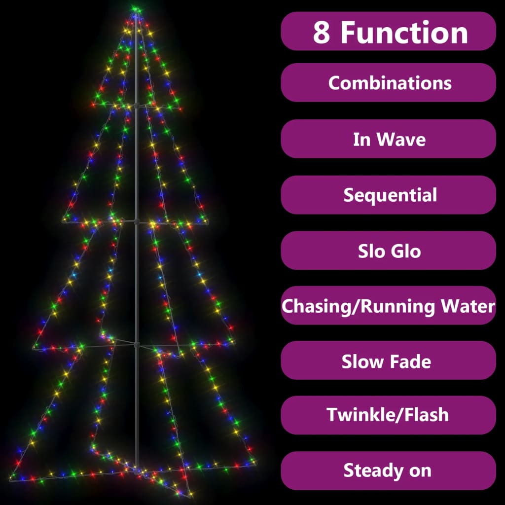 Vidaxl Kegelkerstboom 360 LED all'interno e all'esterno di 143x250 cm