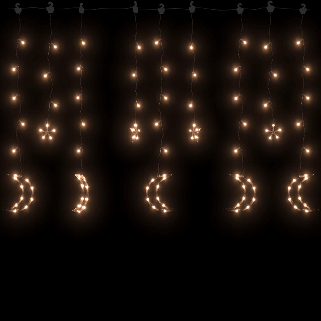Vidaxl Light Garland Star and Moon Remote Control 138 LED BIANCO CALDO