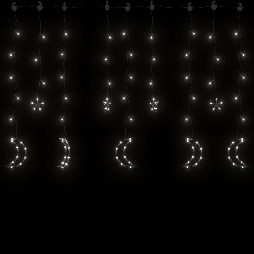 Vidaxl Light Garland Star and Moon Remote Control 138 LED BIANCO