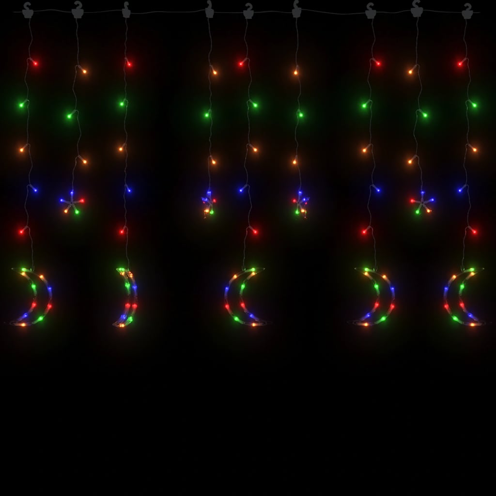Vidaxl Light Garland Star y Moon 138 LED Multi -Colored