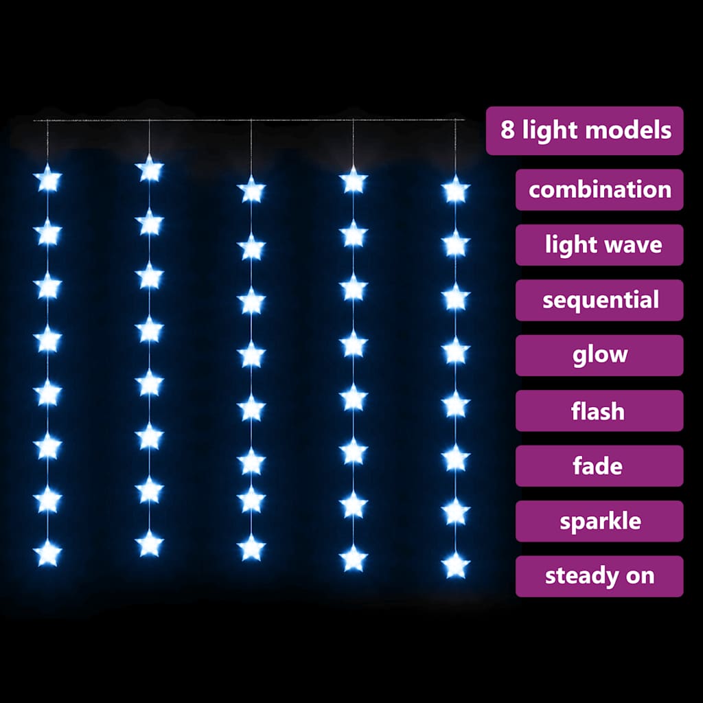 Vidaxl Light Corder stelle con 200 LED e 8 funzioni blu