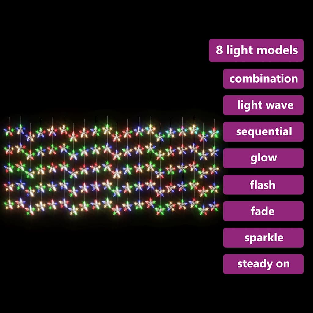 Vidaxl Light Cord Curtain Stars con 500 LED 8 funzioni multilorati