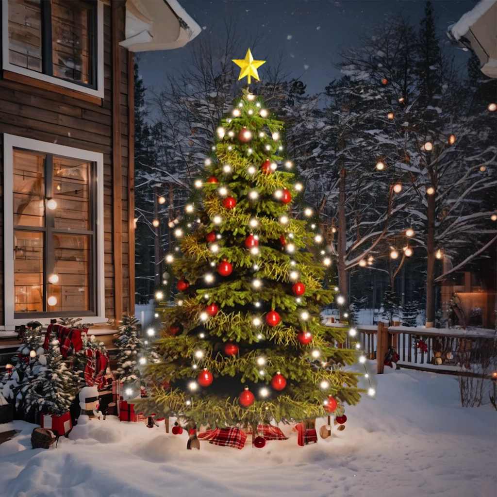 Iluminación de árbol de Navidad Vidaxl con 180 LED NET blanca fría 180 cm