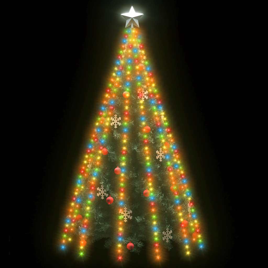 Vidaxl Christmas Tree Lighting 500 LED multi -columinado dentro de 500 cm