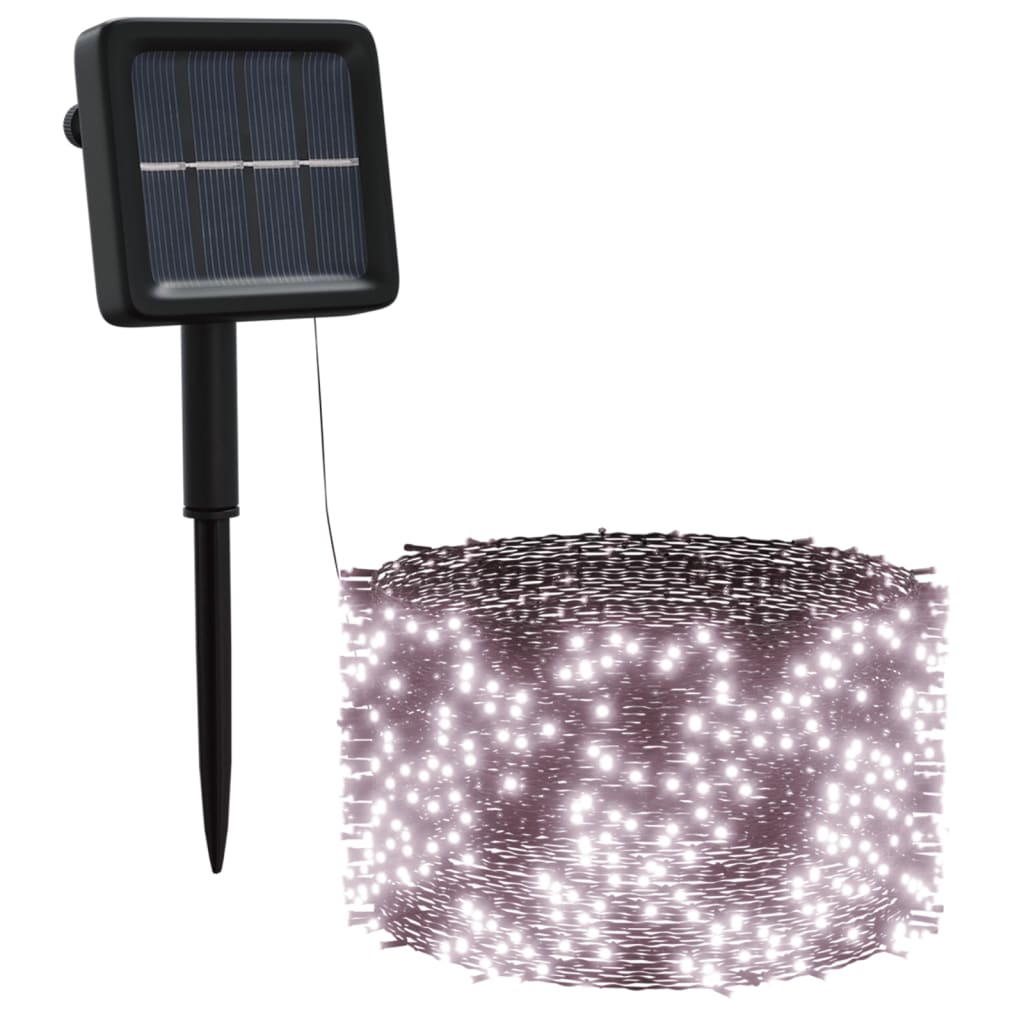 Vidaxl 5 ST Light Sling con 200 LED solar dentro de White White afuera
