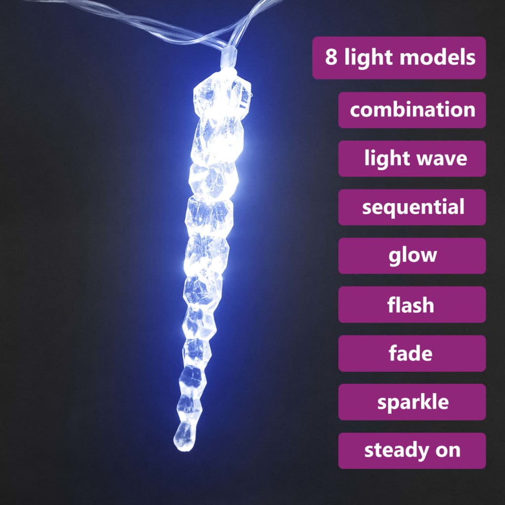 Vidaxl Christmas Lighting Ijspegel con 40 LED blu acrilico
