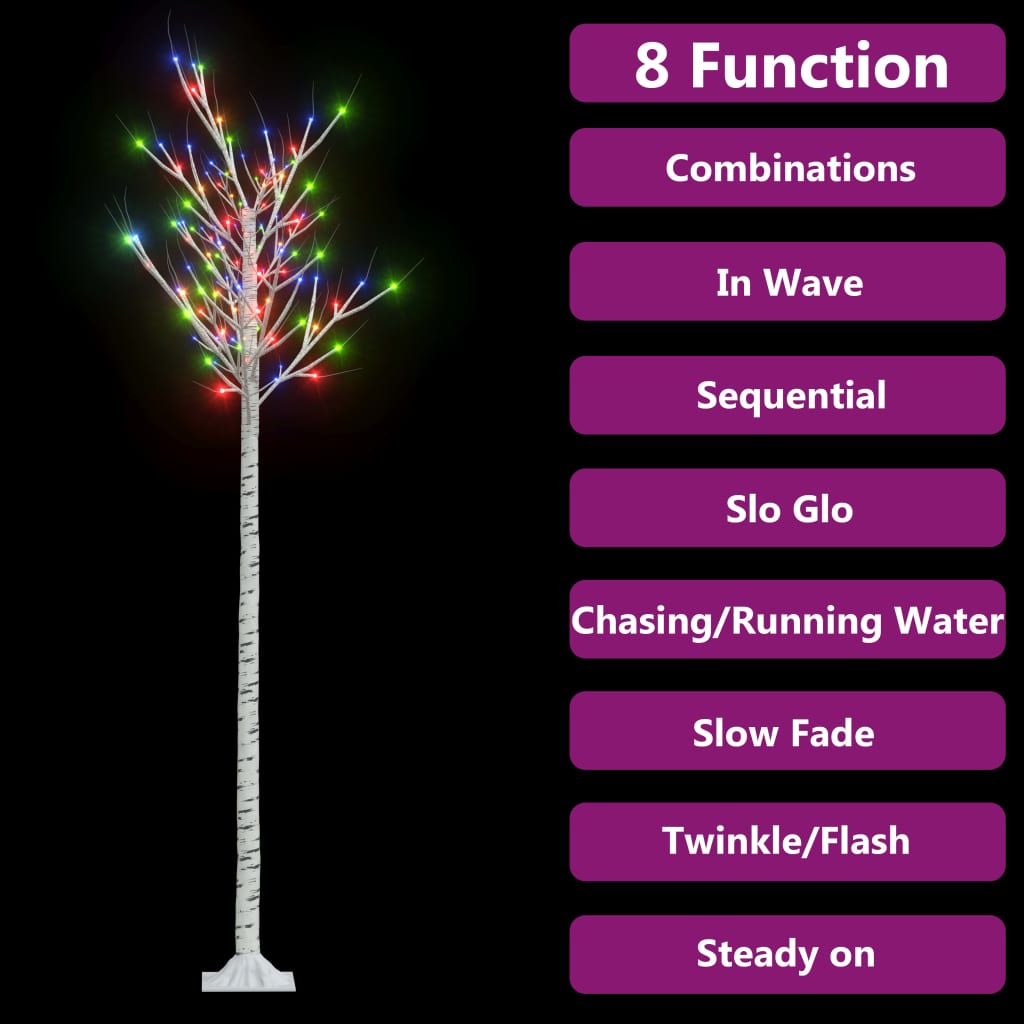 Vidaxl Christmas Tree Willow 200 LED multi -colorati all'interno e all'esterno di 2,2 m