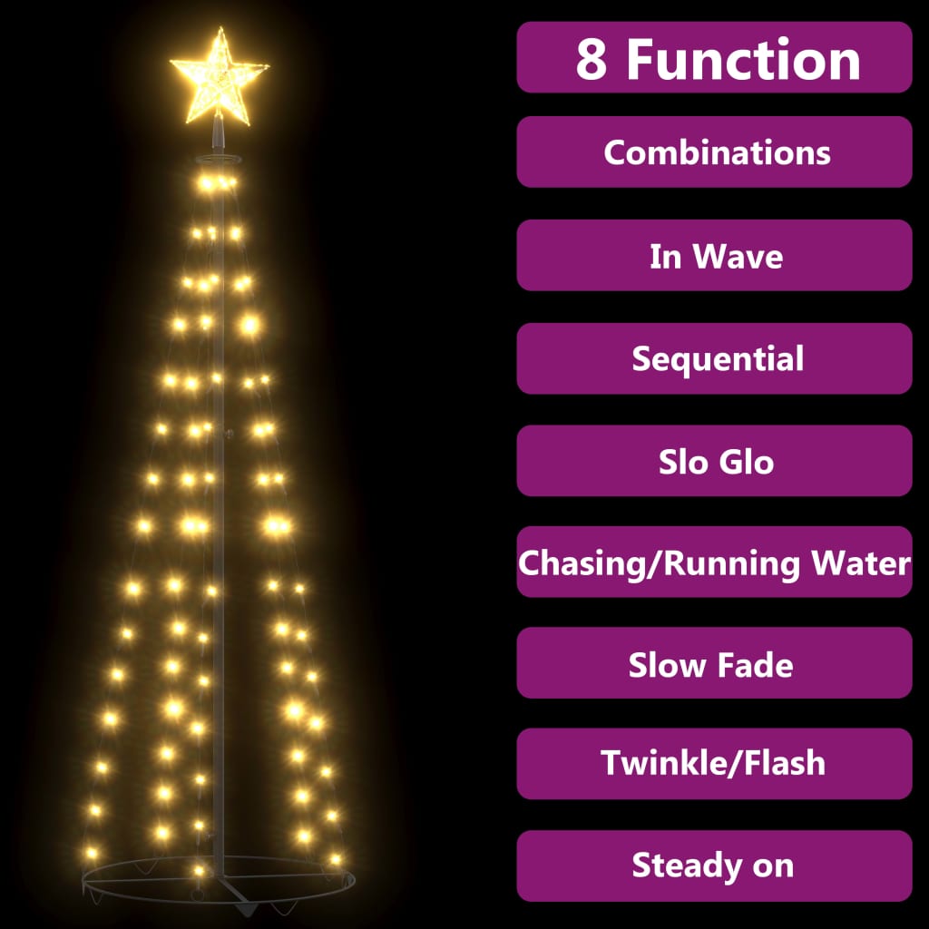Vidaxl Kegelkerstboom 70 LED WHITE CALDO 50x120 cm