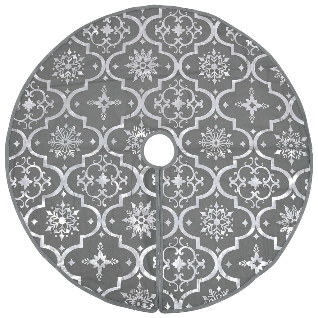 Vidaxl Falda de árbol de Navidad Luxury con calcetín de 150 cm de tela gris