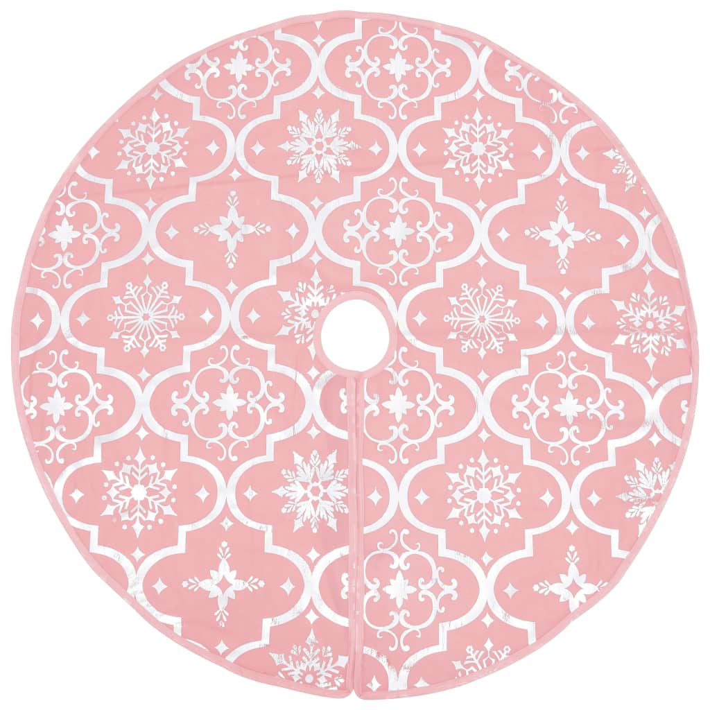 Vidaxl Falda de árbol de Navidad Luxury con calcetín de 150 cm de tela rosa