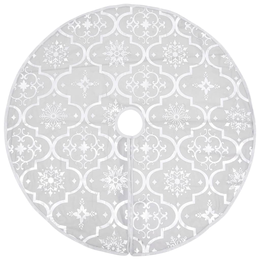 Vidaxl Falda de árbol de Navidad Luxury con calcetín de 90 cm de tela blanca