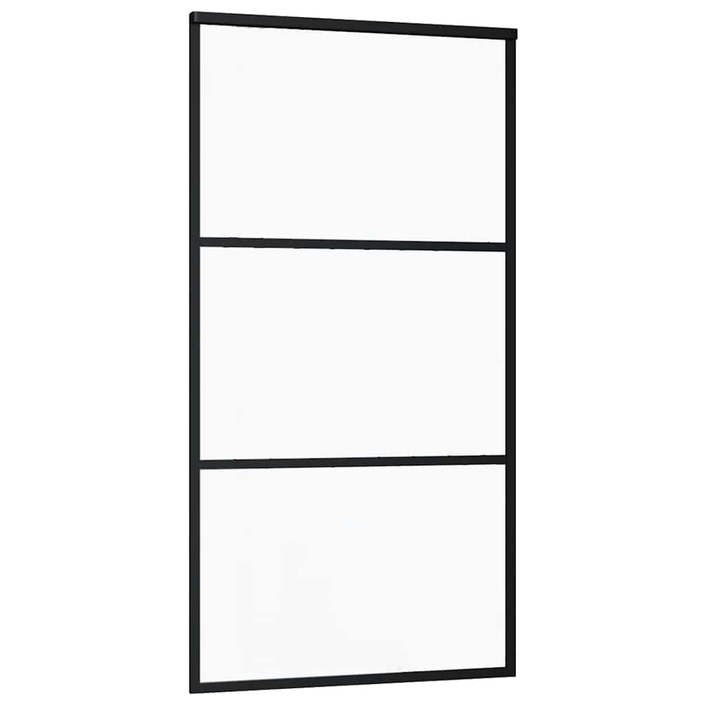 Porta scorrevole Vidaxl 102x205 cm Glass ESG e nero in alluminio