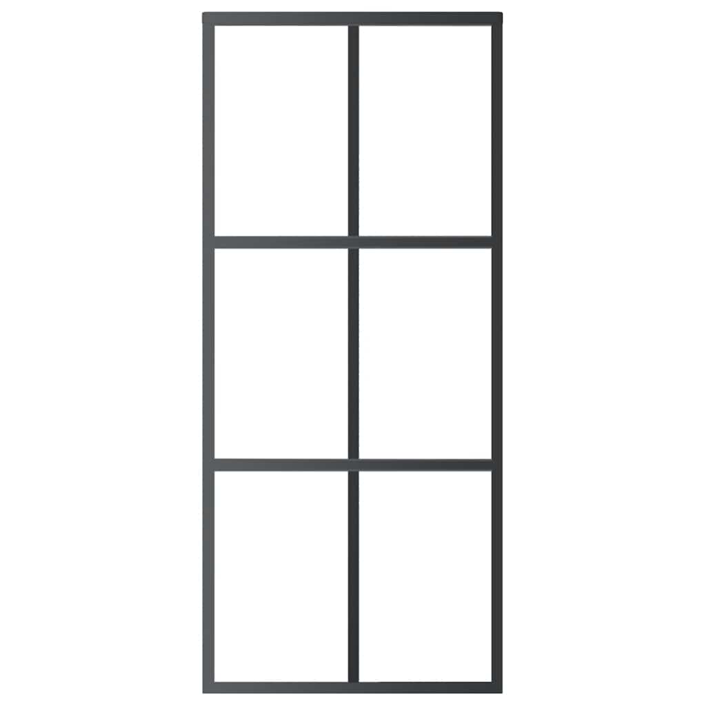 Puerta corredera Vidaxl 90x205 cm de vidrio ESG y negro de aluminio