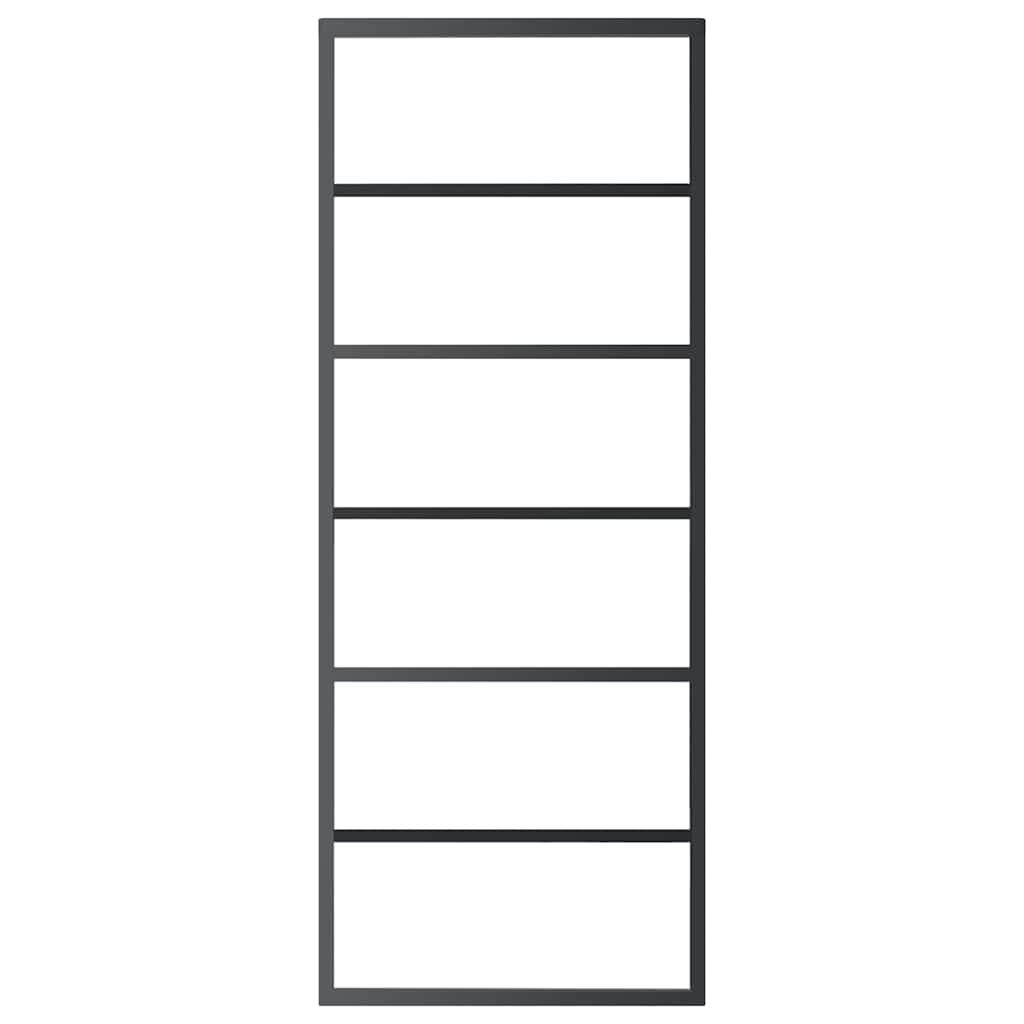 Puerta corredera de Vidaxl 76x205 cm de vidrio ESG y negro de aluminio