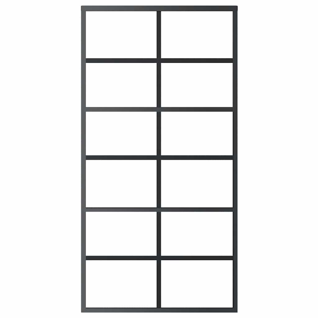 Puerta corredera de Vidaxl 102x205 cm de vidrio ESG y negro de aluminio