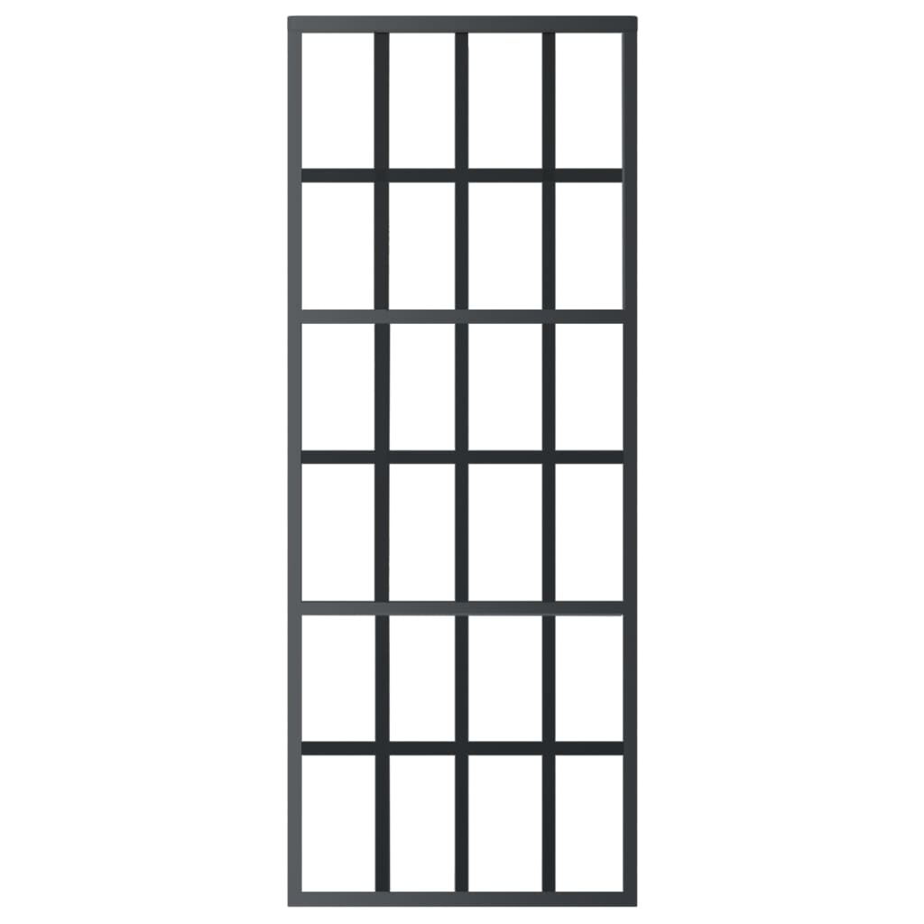 Porta scorrevole Vidaxl 76x205 cm vetro eSG e nero in alluminio