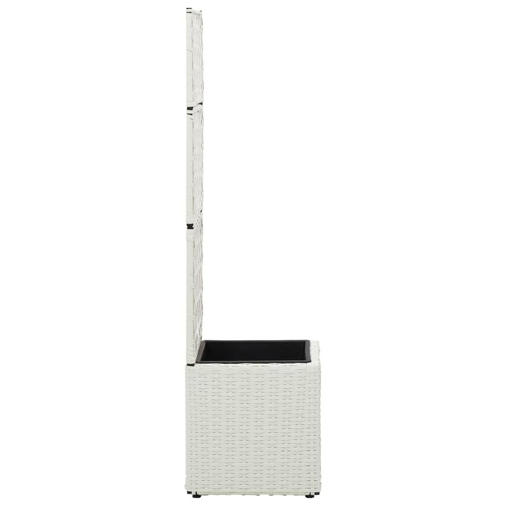 Vidaxl latwerkplantenbak criado con 1 bote 30x30x107 cm rattan blanco