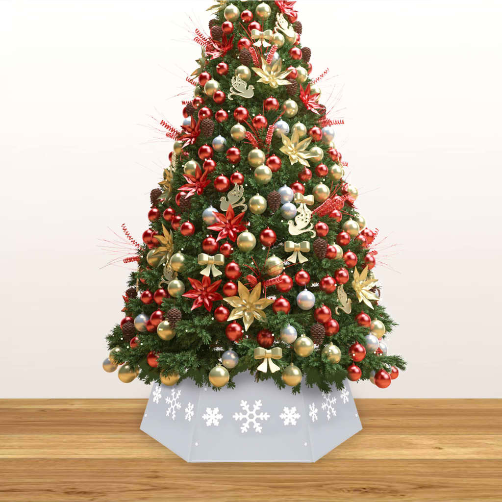 Gonna dell'albero di Natale Vidaxl Ø68x25 cm argento e bianco