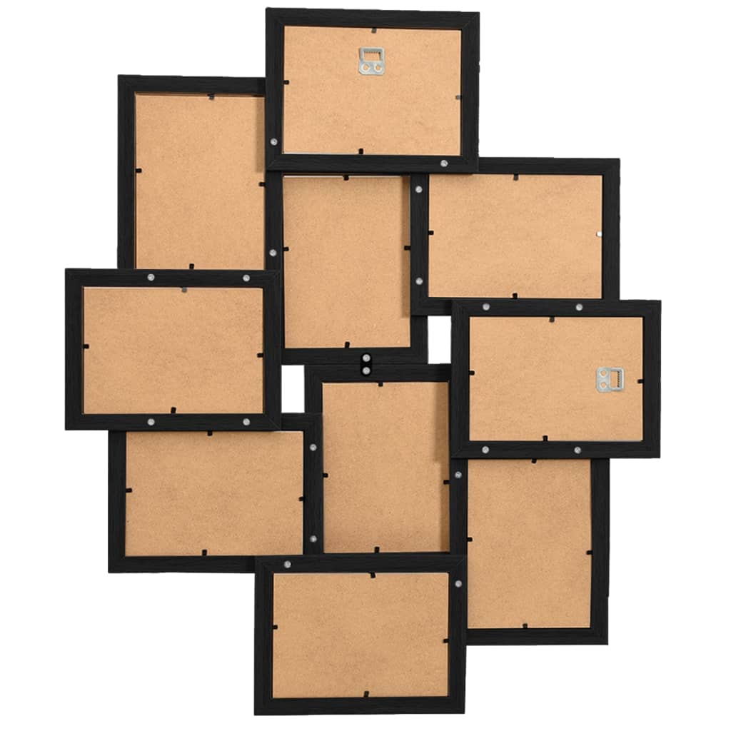 Vidaxl Frame para 10x (10x15 cm) Foto MDF Negro