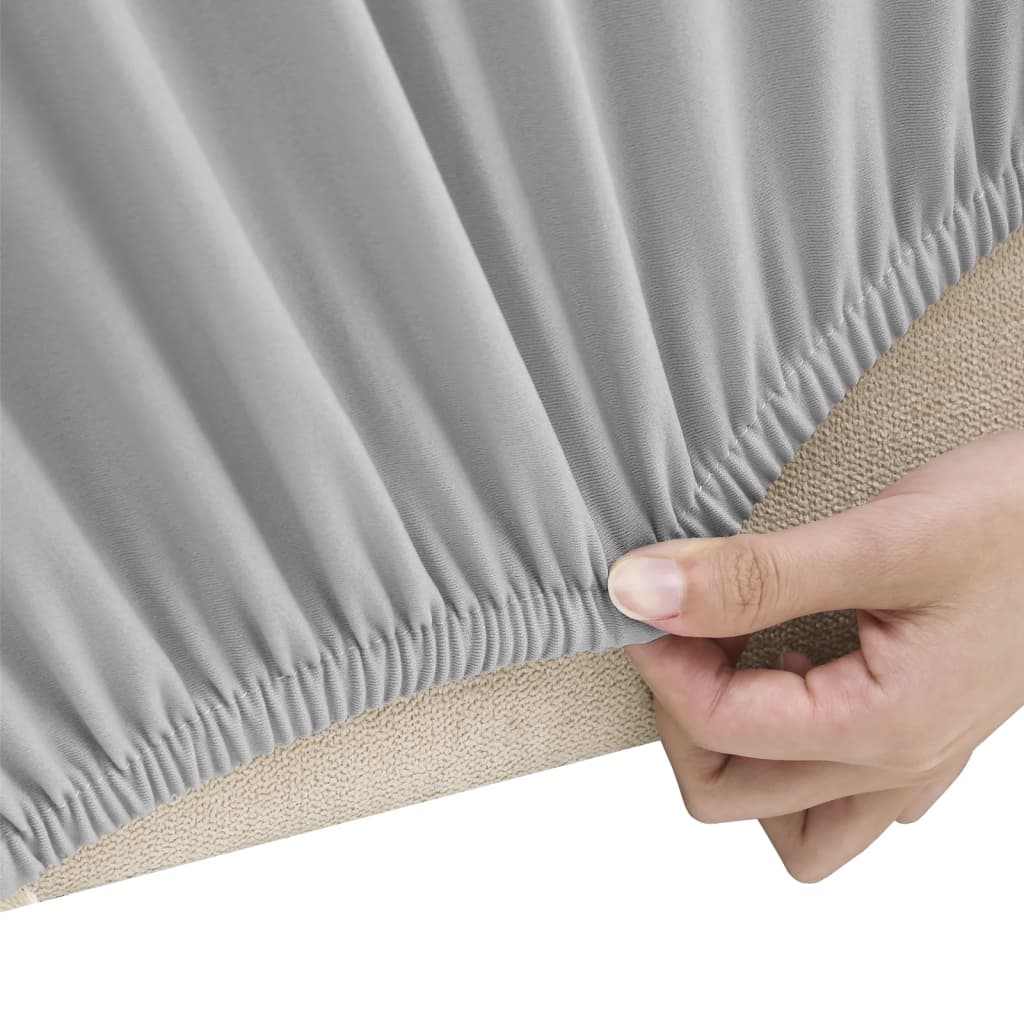 Vidaxl Tweezitsbankhoes Stretch Polyester Jersey Grey