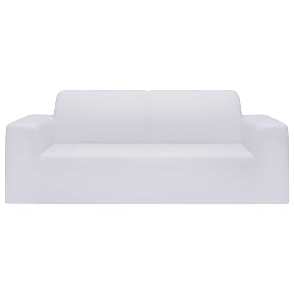 Vidaxl Tweezitsbankhoes Stretch Polyester Jersey White