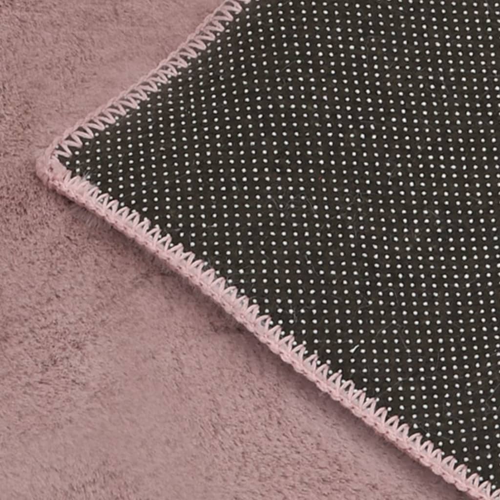 Vidaxl tappeto 180x270 cm pelliccia di coniglio artificiale vecchio rosa