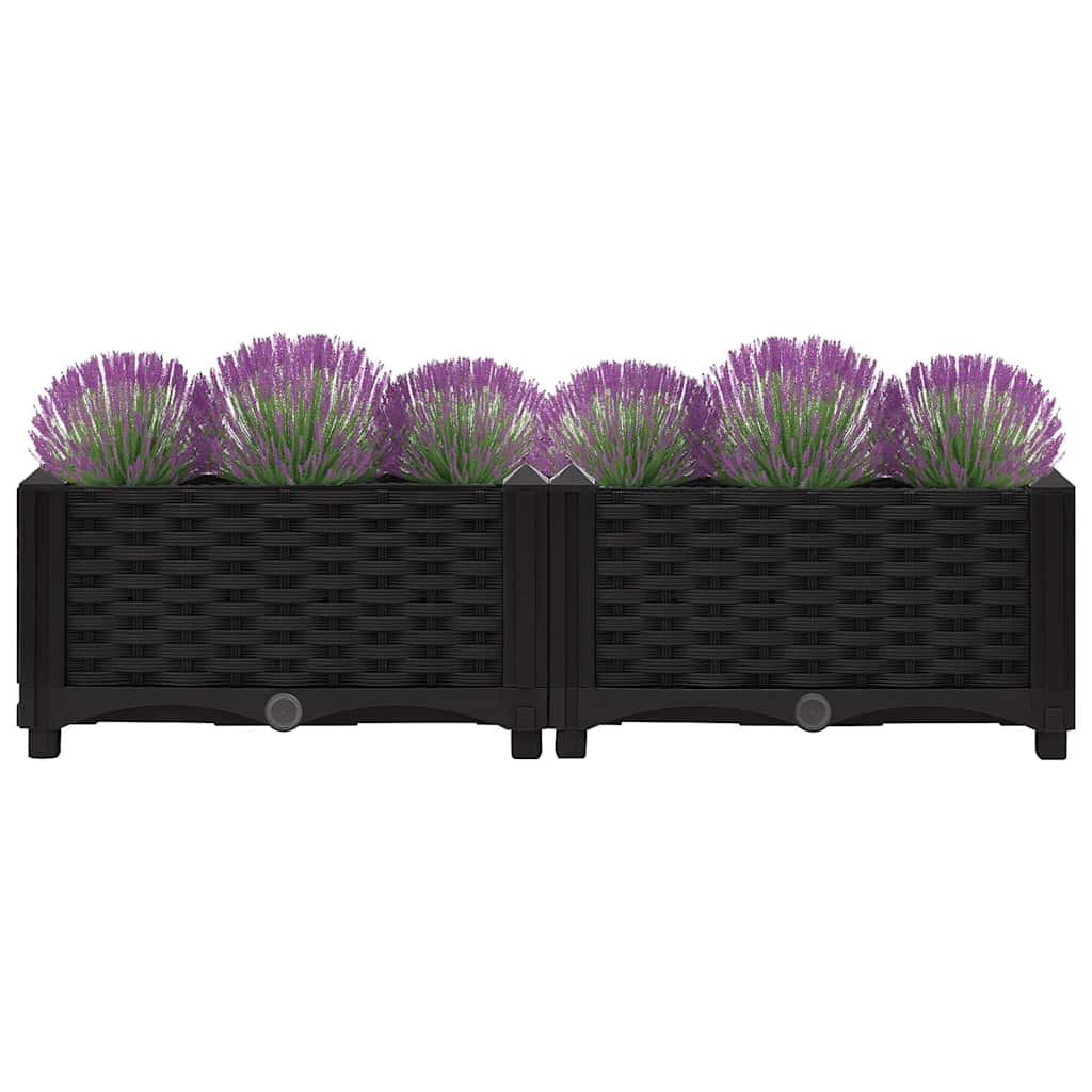Vidaxl Planter elevado 80x40x23 cm de polipropileno